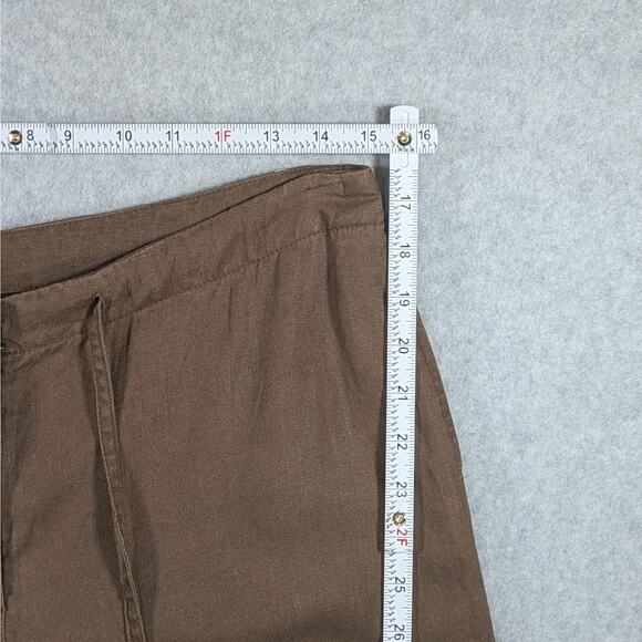 Vintage Rafaella 100% Linen Pants Womens 10 Brown Straight Leg Drawstring Casual - Picture 7 of 10